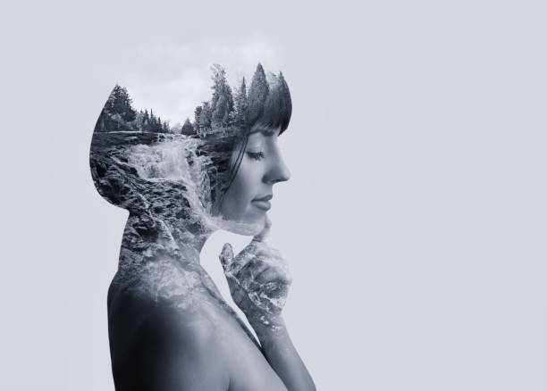 istock Multiple Exposure of young woman and nature 1156376704