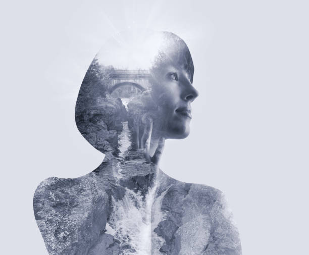 istock Multiple Exposure of young woman and nature 1156376706