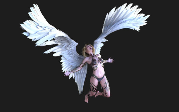 istock Angel Wings White Wing Plumage with Clipping Path. 1156383683