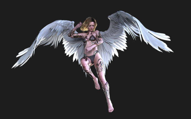 istock Angel Wings White Wing Plumage with Clipping Path. 1156383687