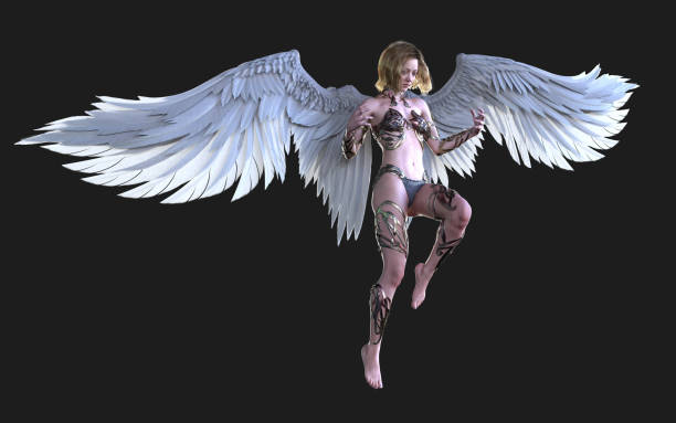 istock Angel Wings White Wing Plumage with Clipping Path. 1156383690