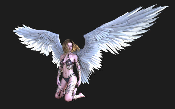 istock Angel Wings White Wing Plumage with Clipping Path. 1156383691