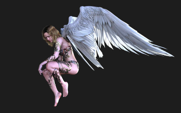 istock Angel Wings White Wing Plumage with Clipping Path. 1156383692