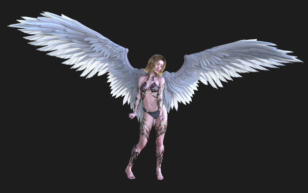 istock Angel Wings White Wing Plumage with Clipping Path. 1156383694