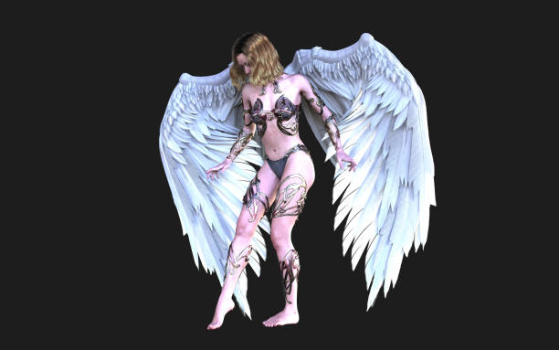 istock Angel Wings White Wing Plumage with Clipping Path. 1156383698