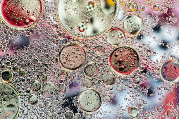 istock Colourful oil ink bubbles and drops. Abstract template mixed texture background. Wallpaper pattern. 1156385139