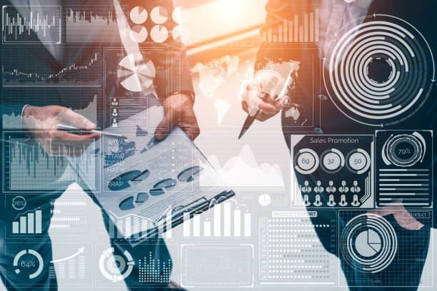 Big Data Technology for Business Finance Concept.