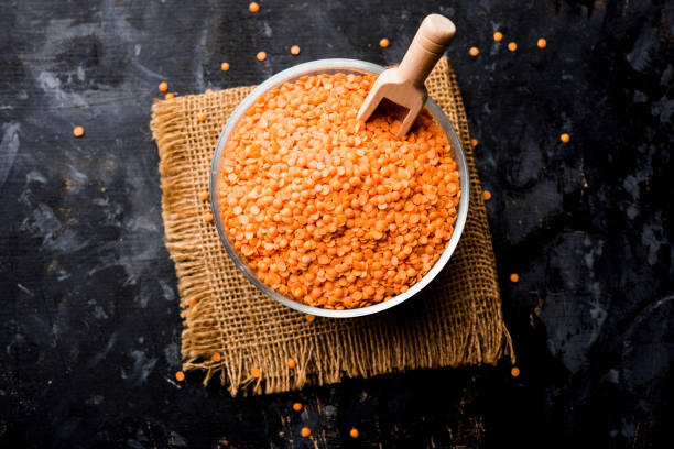 istock Red Lentil or Lal Masoor ki dal in a bowl, selective focus 1156386970