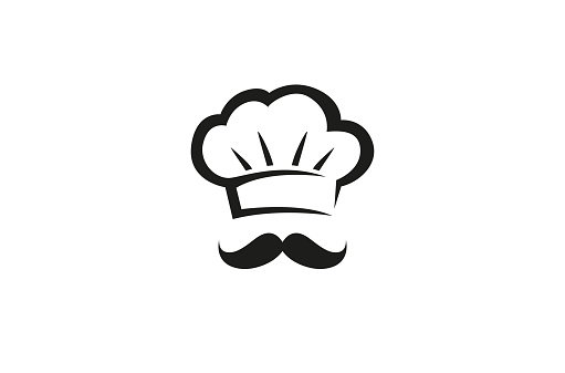 Creative Chef Hat Moustache Design Vector Symbol Illustration