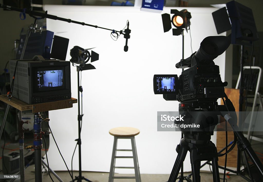 Studio-setup-Hocker - Lizenzfrei Camcorder Stock-Foto