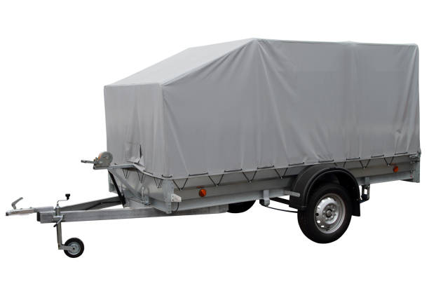 istock Modern Car trailer with canvas awning. 1156388798