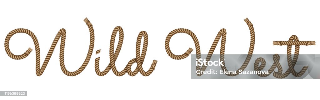 Round Up Rope Lettering Rope Hand Drawn Lettering Stock Illustration - Download Image Now - Art ...
