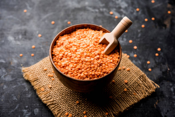 istock Red Lentil or Lal Masoor ki dal in a bowl, selective focus 1156388983
