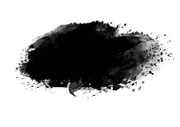 istock Black color graphic patches graphic brush strokes design effect element for background 1156389911