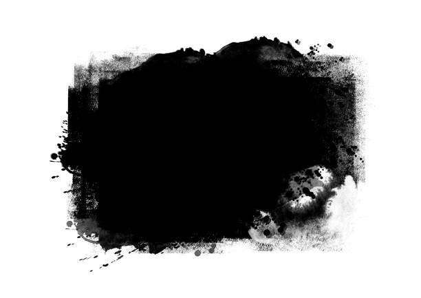 istock Black color graphic patches graphic brush strokes design effect element for background 1156389984