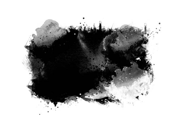 istock Black color graphic patches graphic brush strokes design effect element for background 1156390013