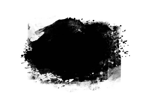 istock Black color graphic patches graphic brush strokes design effect element for background 1156390220