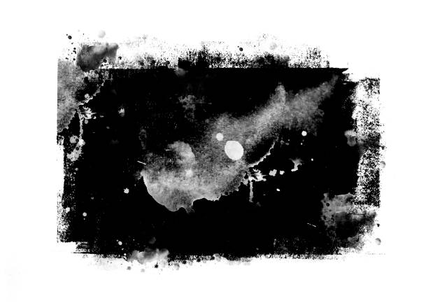 istock Black color graphic patches graphic brush strokes design effect element for background 1156390256