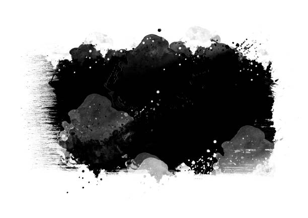 istock Black color graphic patches graphic brush strokes design effect element for background 1156390282