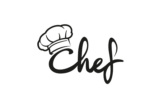 Creative Chef Hat Symbol Text Font Letter  Vector Design Illustration