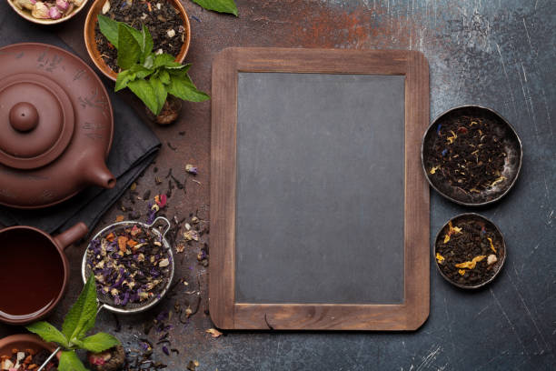 istock Set of herbal and fruit dry teas 1156398496