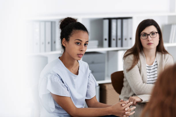 istock Support group during psychological therapy, training for women concept 1156399410