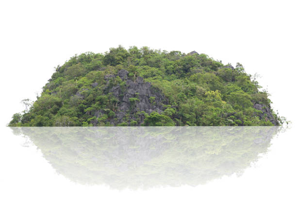 istock Panorama island, hill, mountain isolated on a white background. 1156401591