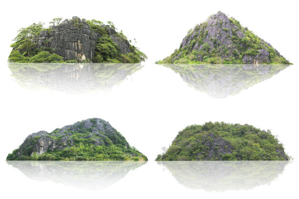 istock Panorama island, hill, mountain isolated on a white background. 1156401601