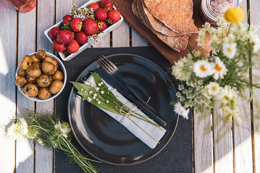 Swedish midsummer food and a plate.