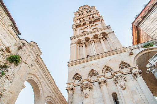 Split, Croatia, cathedral tower in Diocletian palace