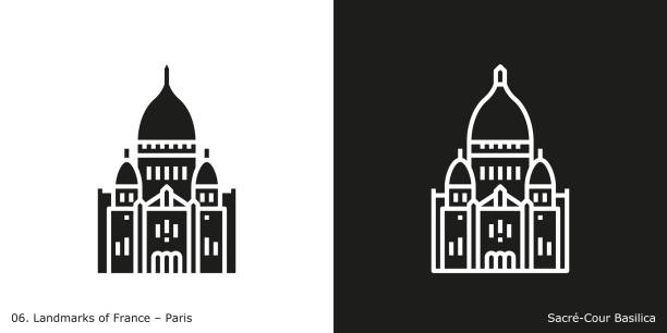 illustrations, cliparts, dessins animés et icônes de paris - sacré-cœur basilica - basilique du sacré coeur