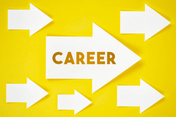 istock Career Text Concept On Yellow Background Directional Sign 1156418239