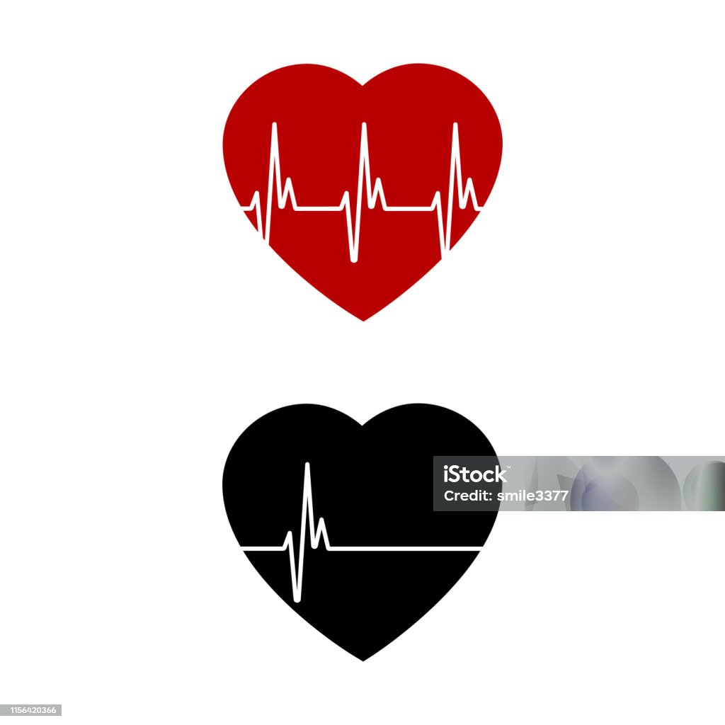 Trái Tim Đỏ Và Đen Với Đánh Trống Ngực Nhịp Tim Đỏ Dòng Sự Sống Và ...