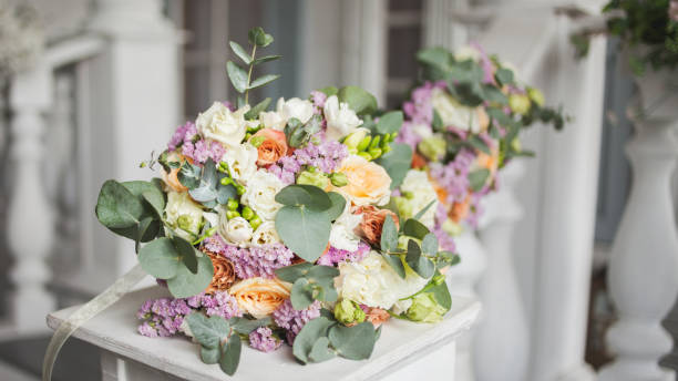 istock Lush bouquet of different flowers. Elegant wedding 1156424016