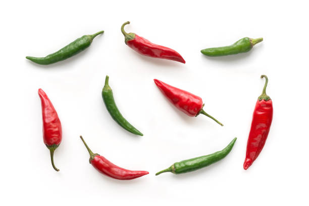 istock Red and green chili peppers mix. 1156424271