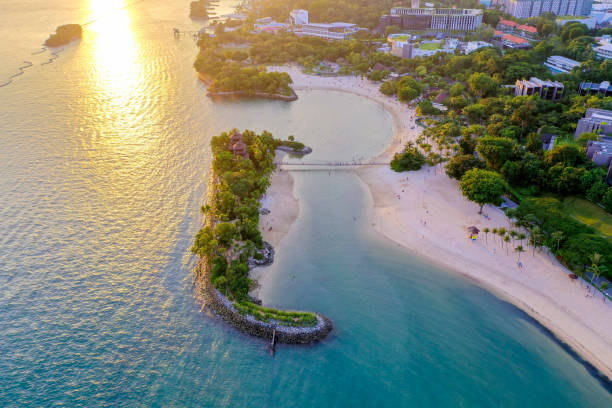 istock Sentosa Beach in Singapore at sunset 1156424329