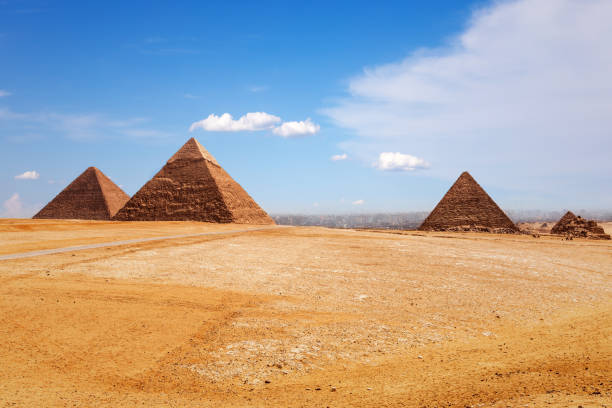istock Sunny day in Giza desert, view on the Pyramids 1156427184