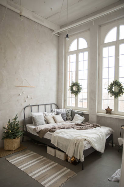 istock Bedroom decorated for Christmas 1156428656