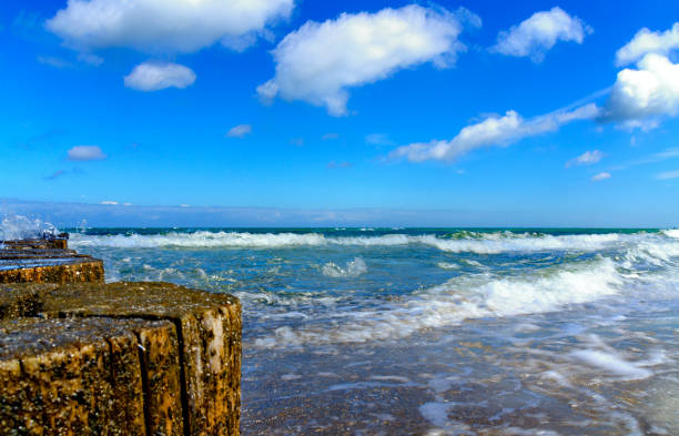 istock Waves and wooden groin 1156430986
