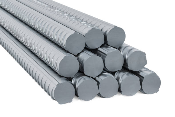 istock Building armature reinforcement bars, 3D rendering isolated on white background 1156431097