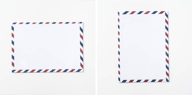 istock Top view of post envelope on white background 1156434375