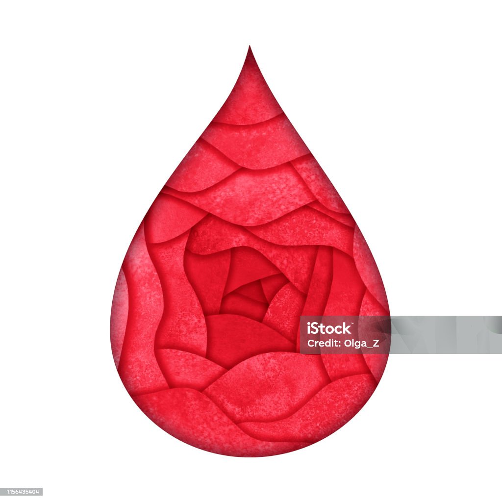 Giấy Hình Giọt Máu Cắt Kiểu 3d Bàn Tay Màu Nước Vẽ Biểu Tượng Màu ...