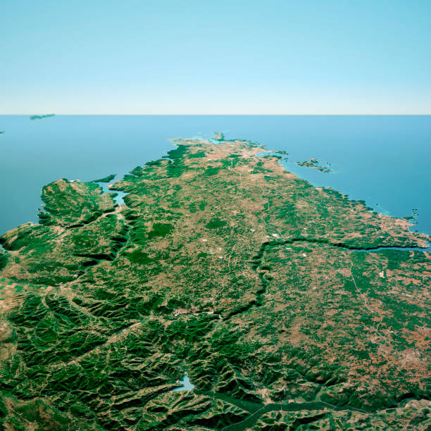 istock Istria Croatia 3D Render Horizon Aerial View From North Sept 2018 1156437737