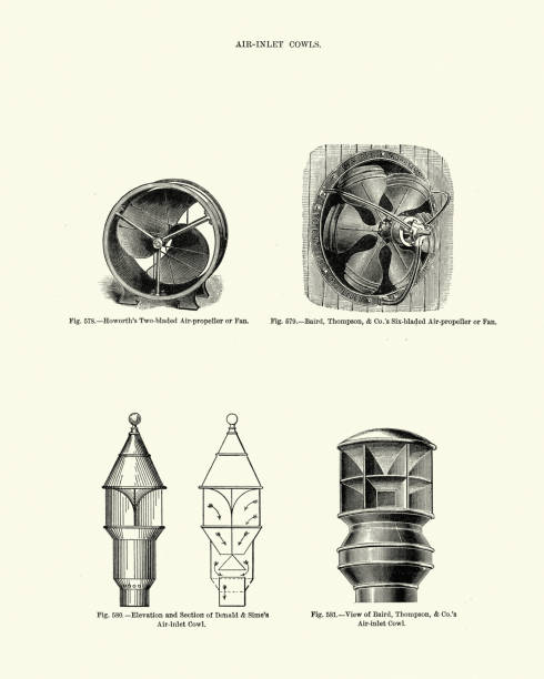 ilustrações, clipart, desenhos animados e ícones de arquitetura da casa do victorian, cowls da entrada de ar, 19o século - gola alta