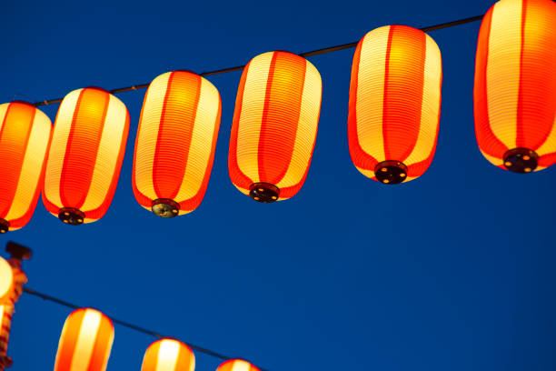 istock Asian Red Paper Lantern in the night 1156439069