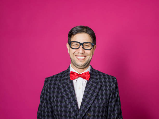 istock Nerd male portrait on pink 1156440267