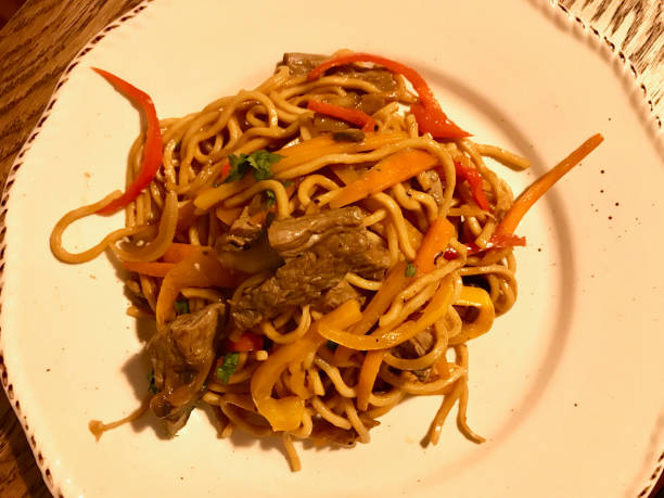 istock Beef Noodle with Vegetables in Plate Ready to Eat. 1156444910