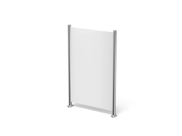 istock White blank empty high resolution Business roll up and standee banner display mock up template for your design presentation, 3d illustration 1156444938