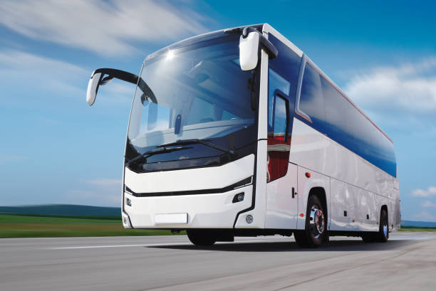 istock White Bus on the Road 1156444958