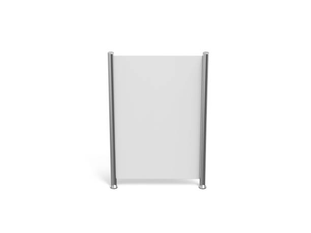 istock White blank empty high resolution Business roll up and standee banner display mock up template for your design presentation, 3d illustration 1156444994